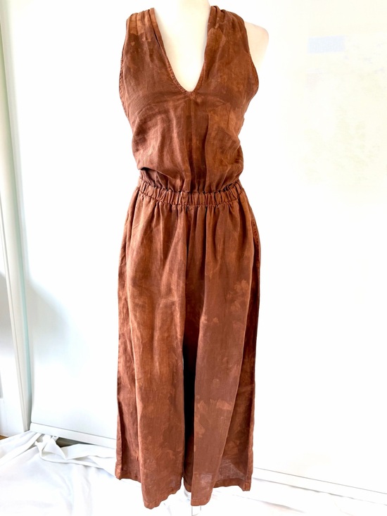 cloth & stone Pants - cloth & stone Rust Brown Sleeveless V-Neck Jumpsuit